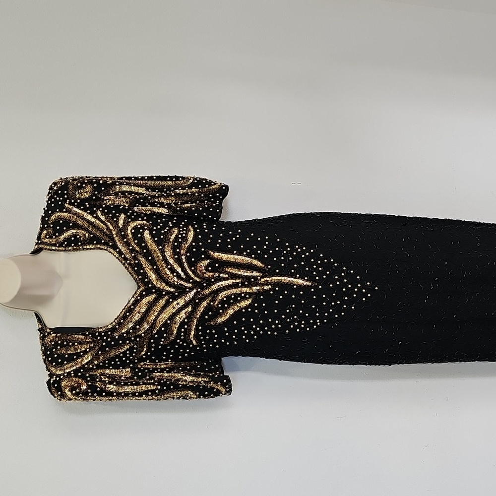MARK and JOHN By Sam Evening Beaded Sequin Silk Maxi DressSize S